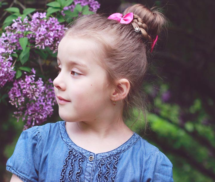 Top knot hairstyle for little girls