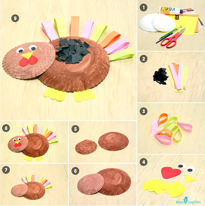 Turkey paper animal crafts for kids