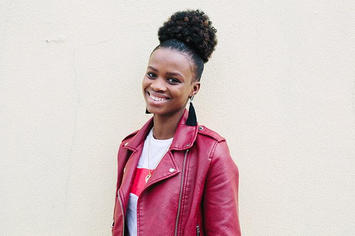 Afro puff, a cute hairstyle for black teenager