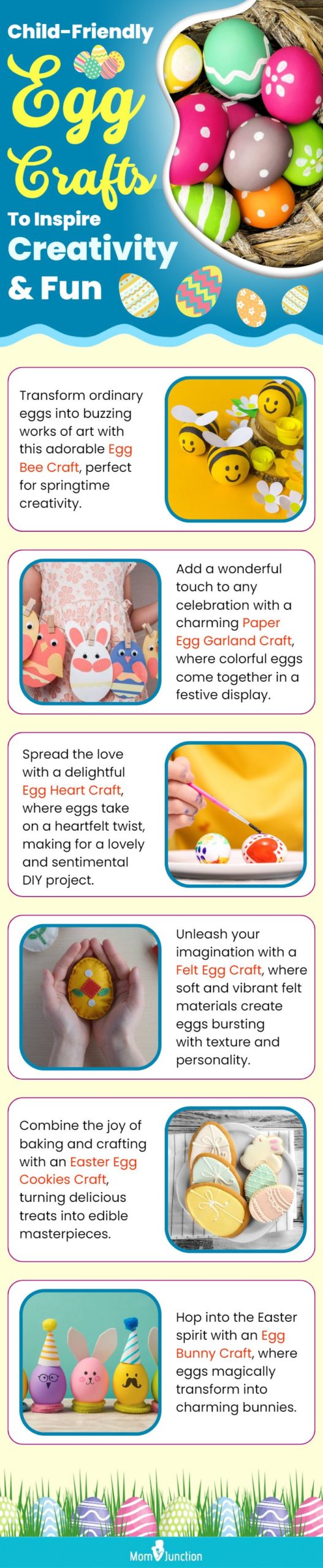 child friendly egg crafts to inspire creativity and fun (infographic)