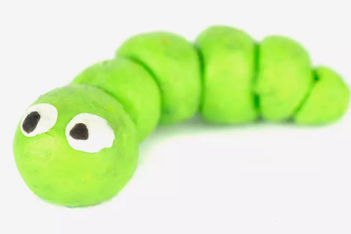 Clay caterpillar, insect and bug crafts for kids
