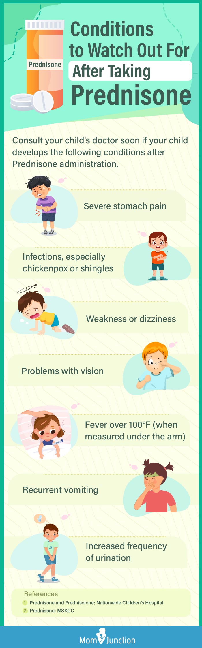 potential reactions to prednisone in children (infographic)