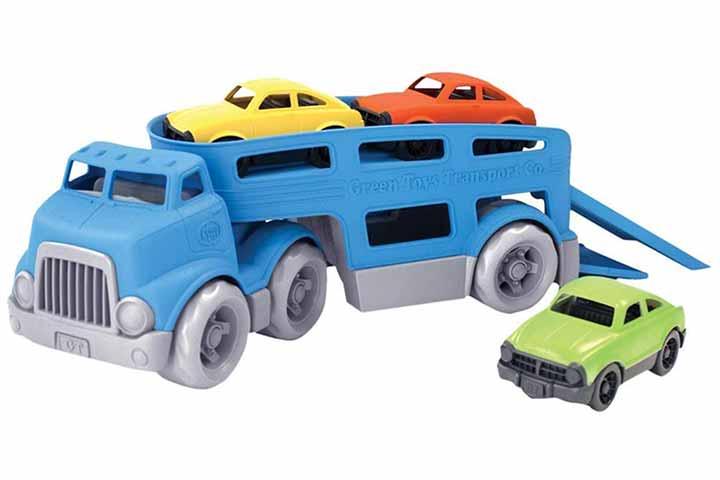 green toys car carrier vehicle