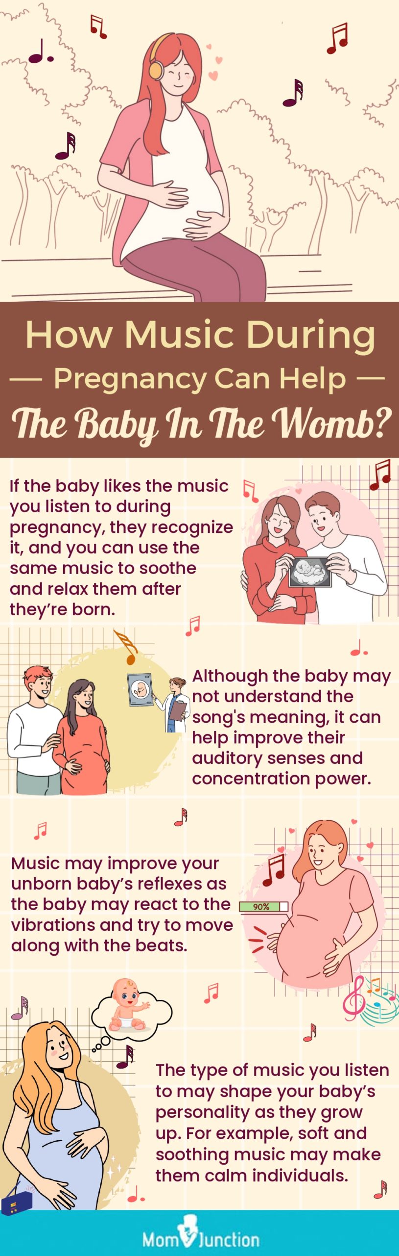 how music during pregnancy can help the baby in the womb (infographic)