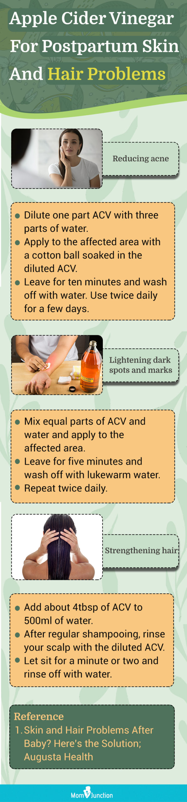 apple cider vinegar for postpartum skin and hair problems [infographic]