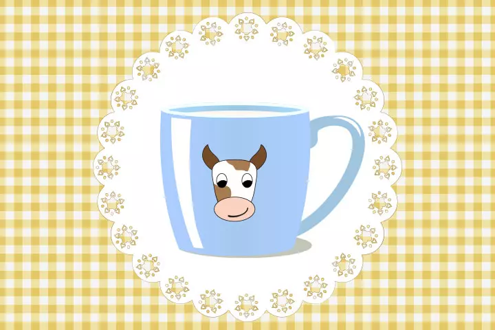 Mug painted cow for preschoolers and kids