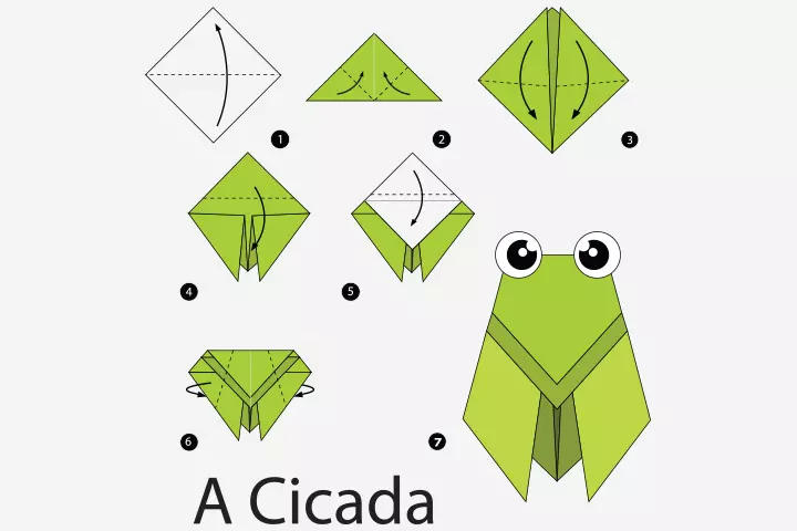 Paper cicada, insect and bug crafts for kids