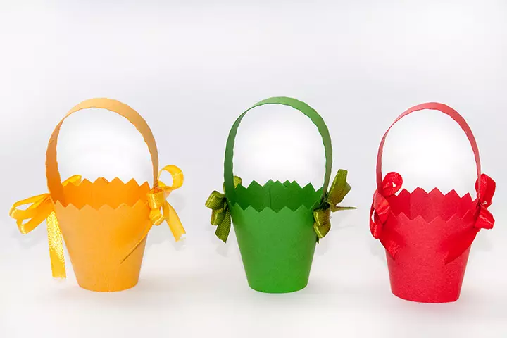 How to make a paper cup egg basket for kids