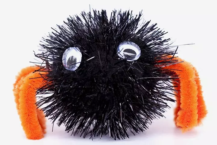 Pompom chenille spider, insect and bug crafts for kids