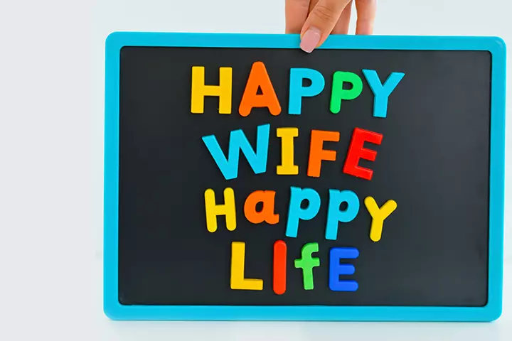 This becomes the husband's slogan