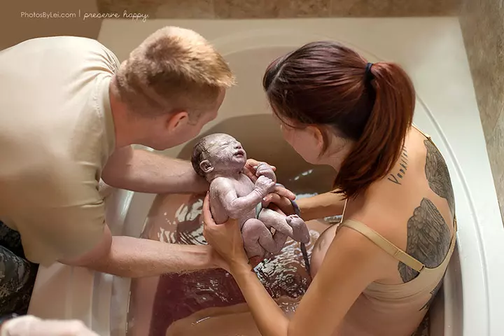 This picture was photographed in a bathtub