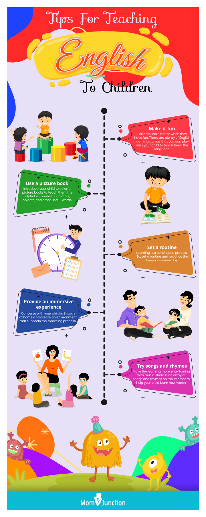 tips for teaching english to children (infographic)