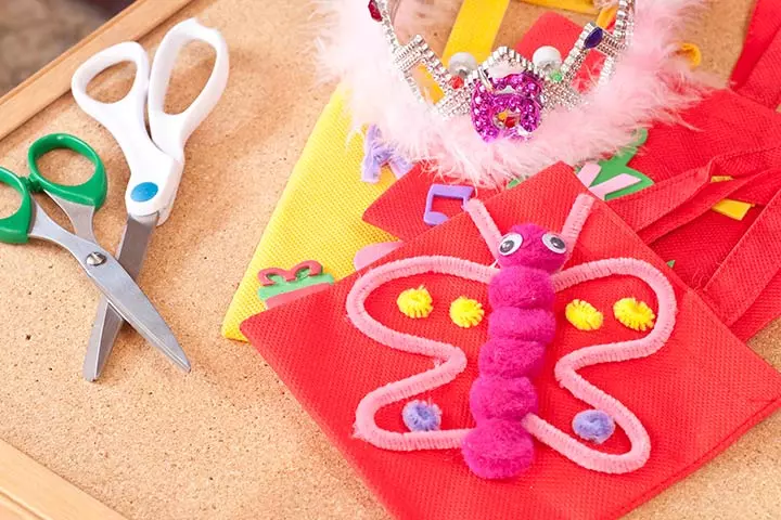 Woollen butterfly, insect and bug crafts for kids
