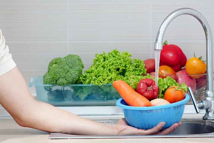 Consuming well-washed vegetables and fruits helps prevent E. Coli infection