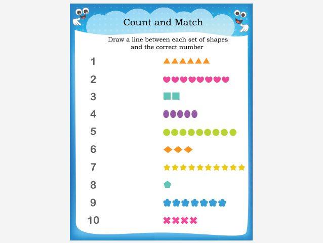 10 activity sheets for preschoolers