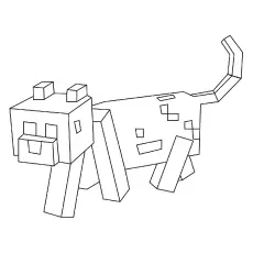 Mincecraft Dog Character Picture to Color
