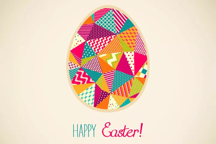 Easter egg patchwork craft idea for