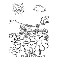 Nature Coloring Pages - Flower Garden