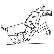 Horse Character from Minecraft Game Coloring Pages