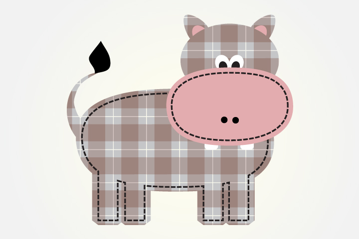 Patchwork hippo craft for preschoolers