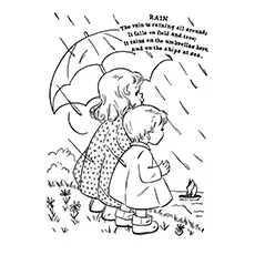 Nature Coloring Pages - Rain