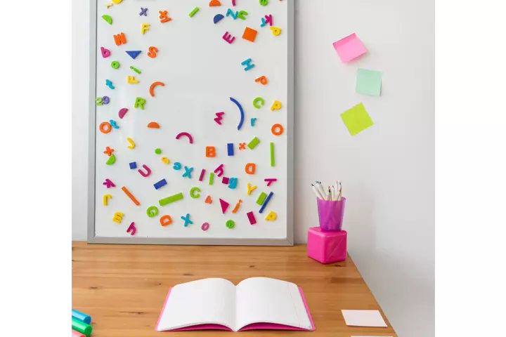 Study table with board in the front idea for kids