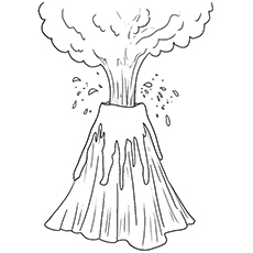 Nature Coloring Pages - Volcano