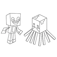 Squid and Stampy Coloring Sheet