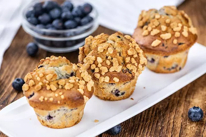 Blueberry and chia seeds muffin for kids