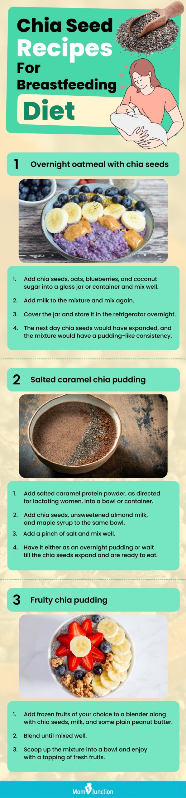 chia seed recipes for breastfeeding diet (infographic)