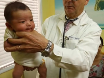 It's Amazing How This Doctor Calms Down A Baby