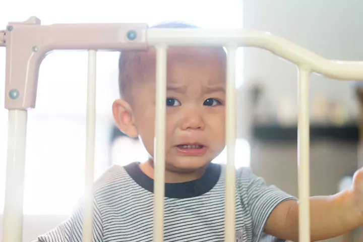 When you accidentally have your baby hit himself against the handrails.