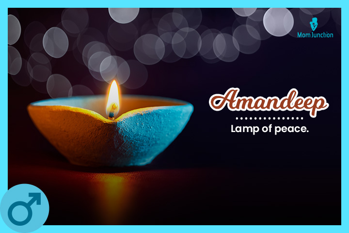 Amandeep is a Hindu name meaning lamp of peace