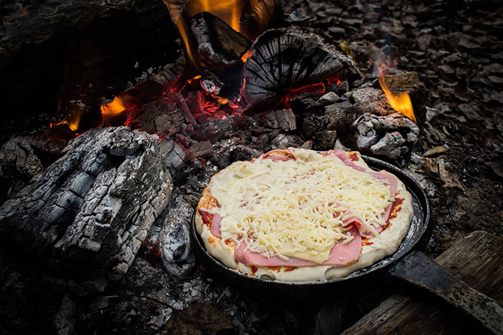 Campfire pizza