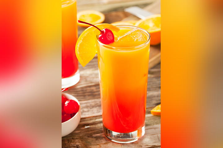 Mixed fruit juice with milk, non-alcoholic cocktail recipes for kids
