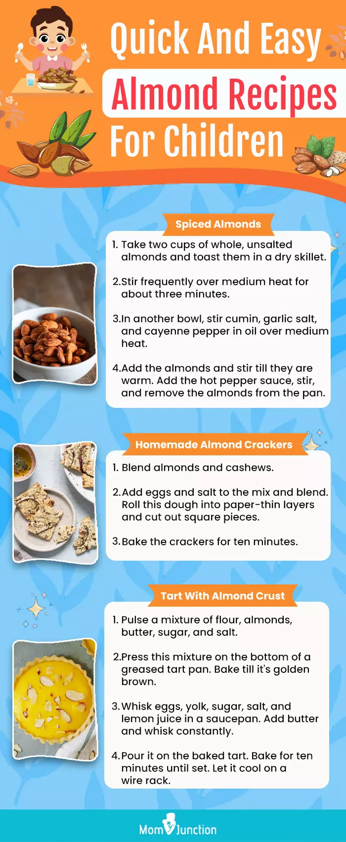 quick and easy almond recipes for children (infographic)