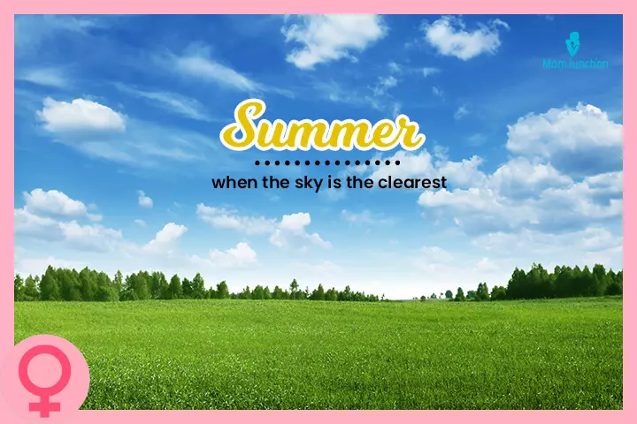 Summer, a baby name inspired by sky