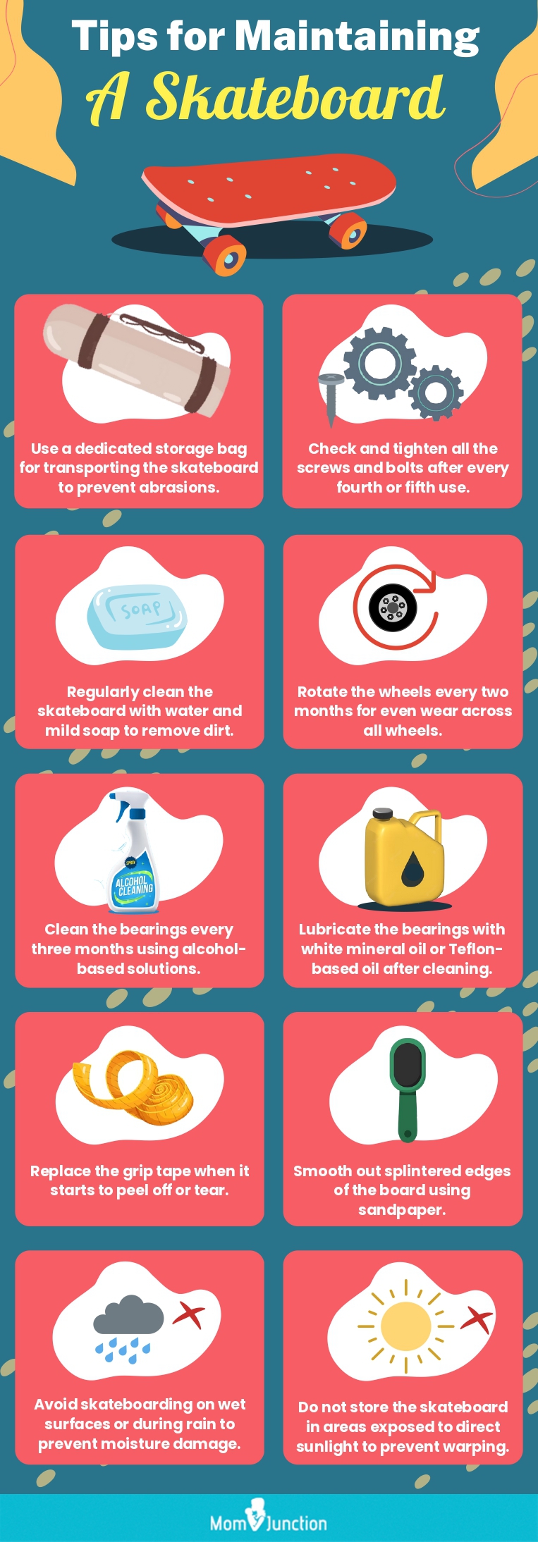 Tips For Maintaining A Skateboard (infographic)