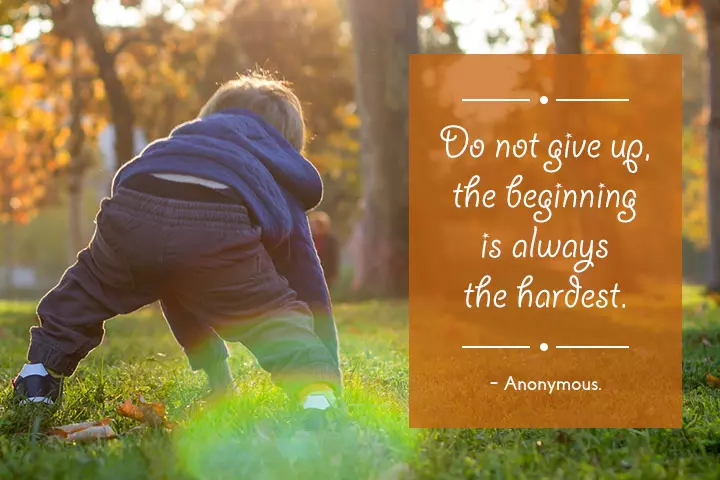 Don't give up, positive words of encouragement for kids