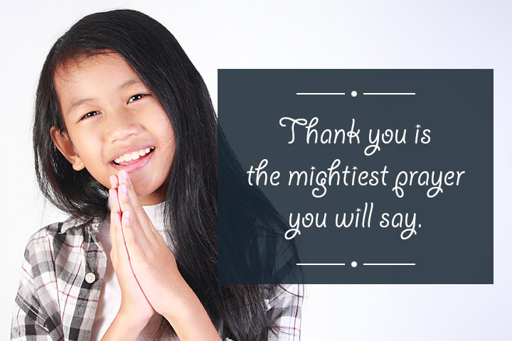 Say thank you, positive words of encouragement for kids