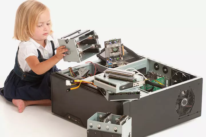 Allowing your child to dismantle the computer doesn't mean that she can fix it back!1