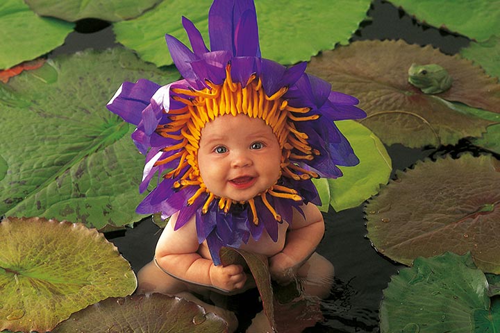 Awww...we love that lotus-baby peeking out at us.