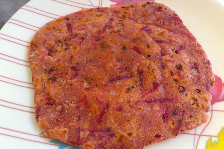 Beetroot sesame paratha, Indian breakfast recipes for kids