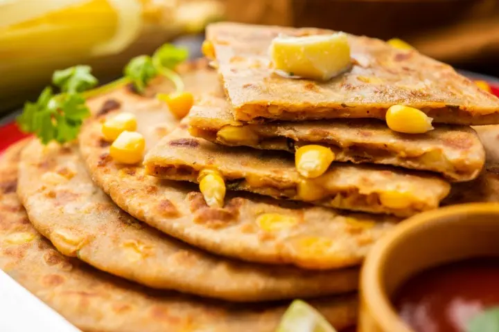 Sweet corn paratha