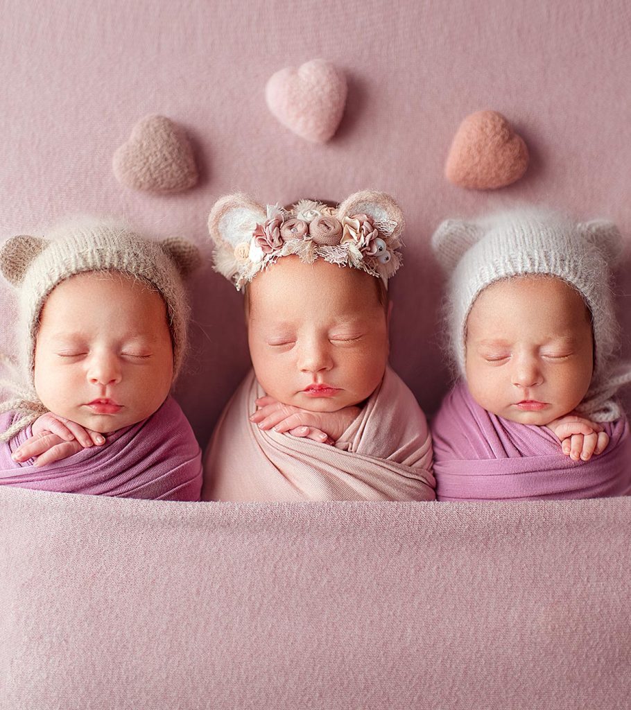 cute triplets baby girls