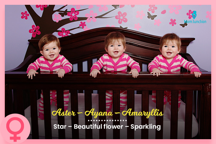 Flower-inspired triplet baby names