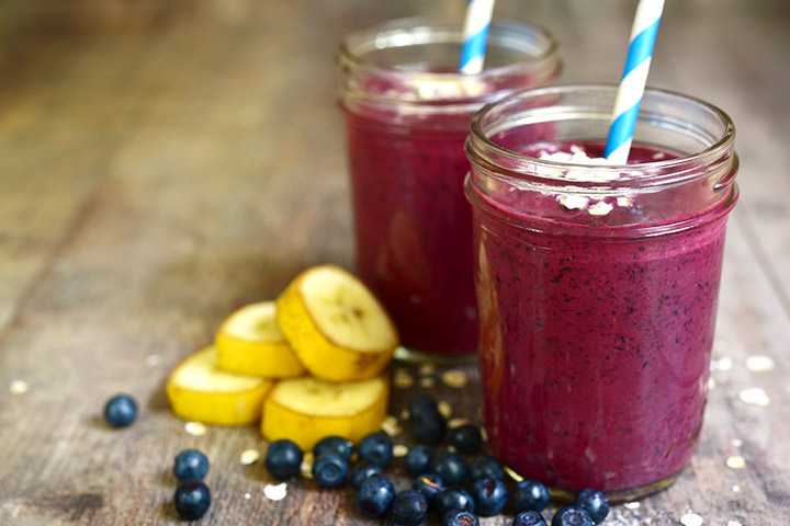 Banana blueberry puree for babies