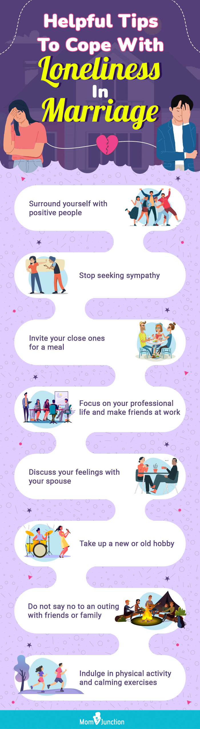 helpful tips to cope with loneliness in marriage (infographic)