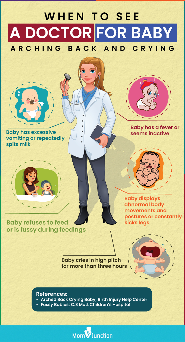 signs associated with babies arching their backs and crying (infographic)