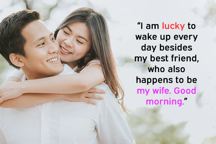 hugs with good morning message for wife